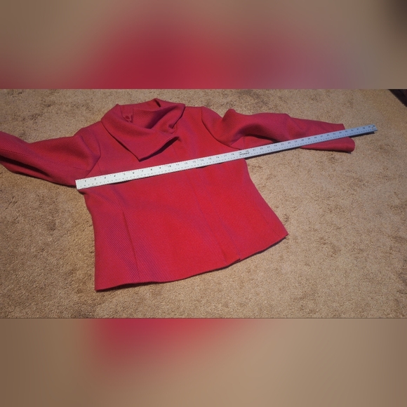 TALBOTS/ COLLARED MOTO ZIP JACKET /12P/ hot pink - Picture 9 of 12
